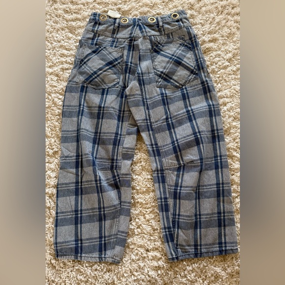 Free People Plaid Capris in Blue and Gray - Picture 6 of 6